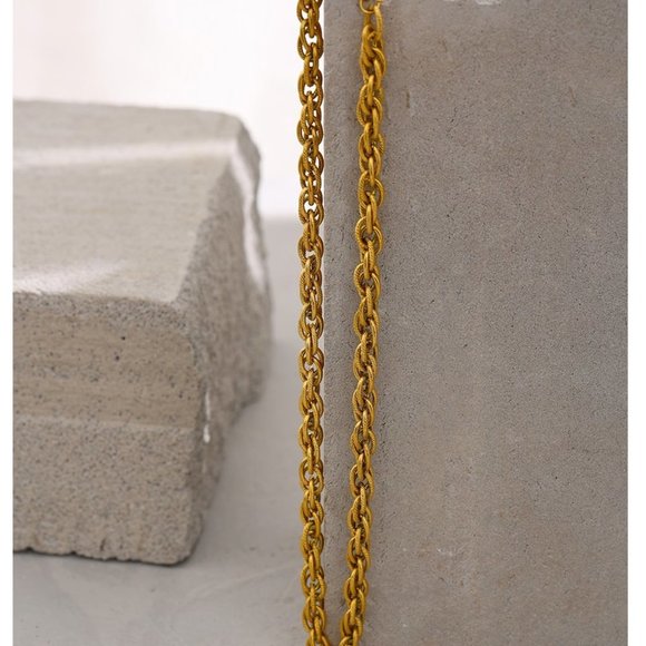New 18K Gold Plated Chunky Link Chain Necklace 9a - Picture 8 of 9